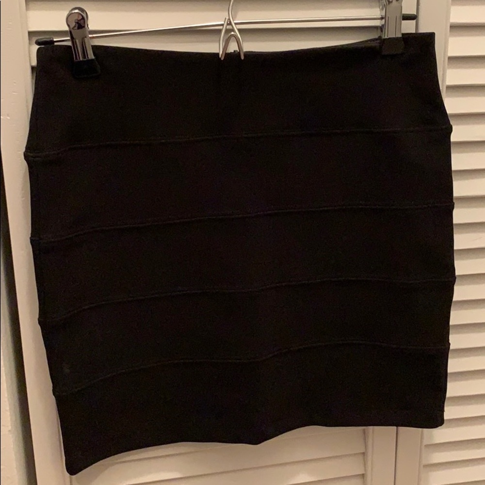 Black bandage mini skirt